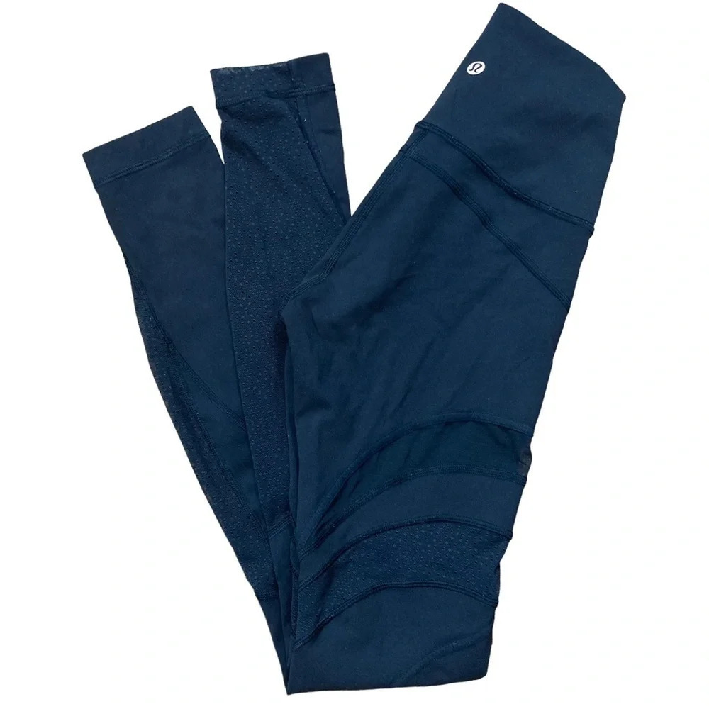 Lululemon Black 7/8 Length See-Thru Legging. Sz: 2